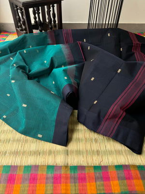 Pragatham - Contrast Play - burnt blue and navy blue
