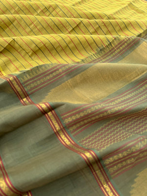 Woven Motifs Silk Cotton - pale green veldhari