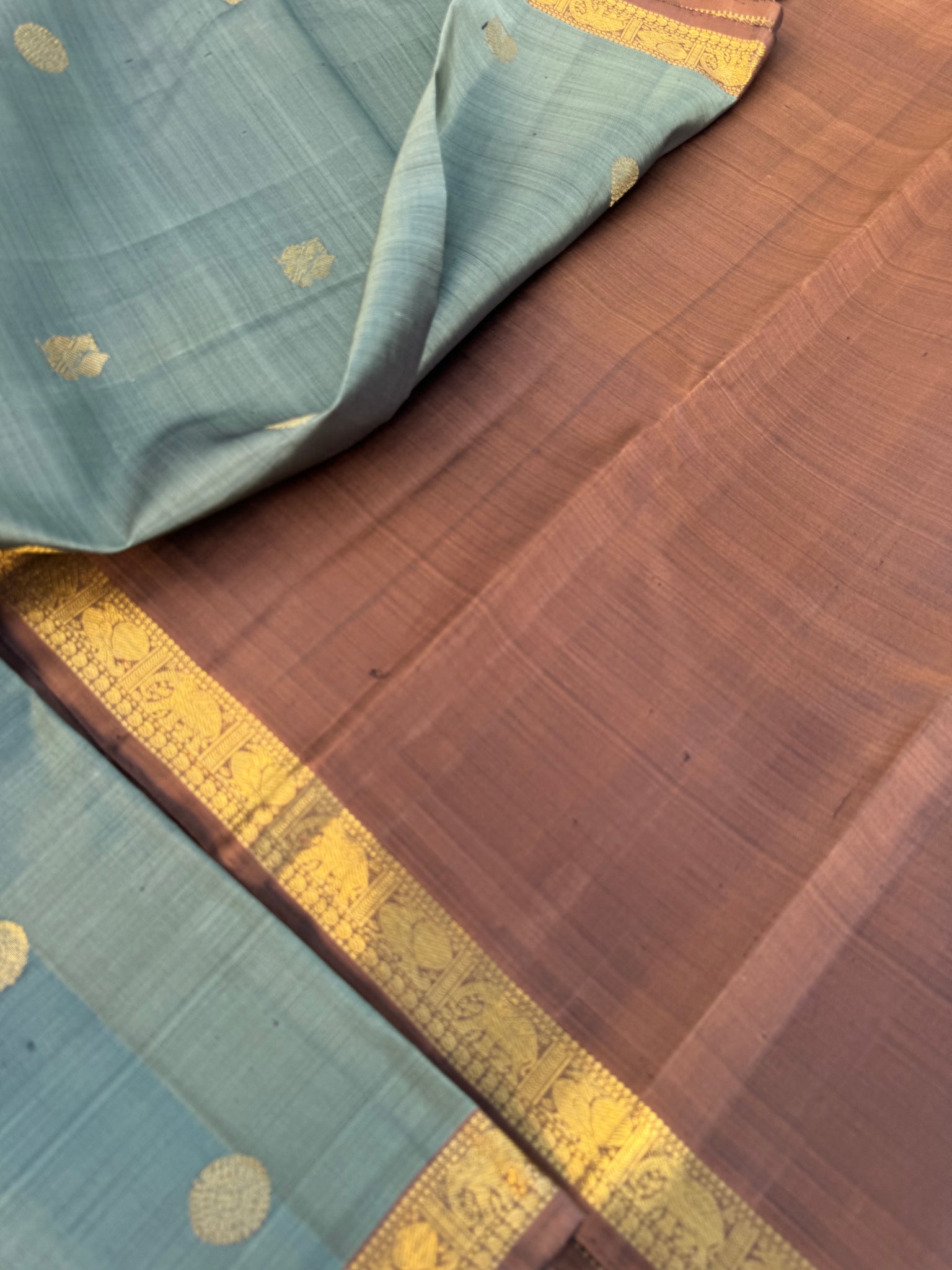 Diwali Edits - Kanchivaram For All Occasions - stunning unusual grey and chocolate for people who love small borders