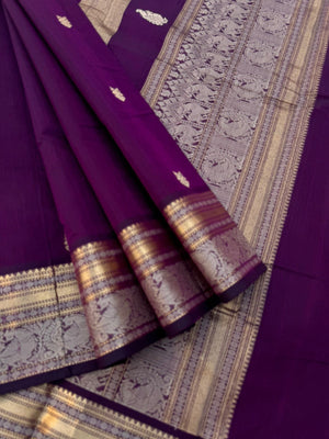 Zari Touched Mangalavastaram - dark deep jammun purple