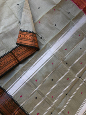 Kanchi X Chettinad -  beige mixed grey with a tint of white