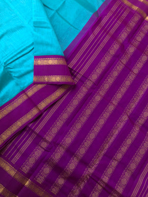 Korvai Silk Cotton - blue and violet