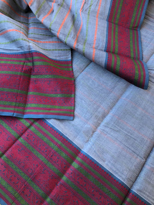 Mangalavastaram  - off white mixed ash grey rudurakasham veldhari