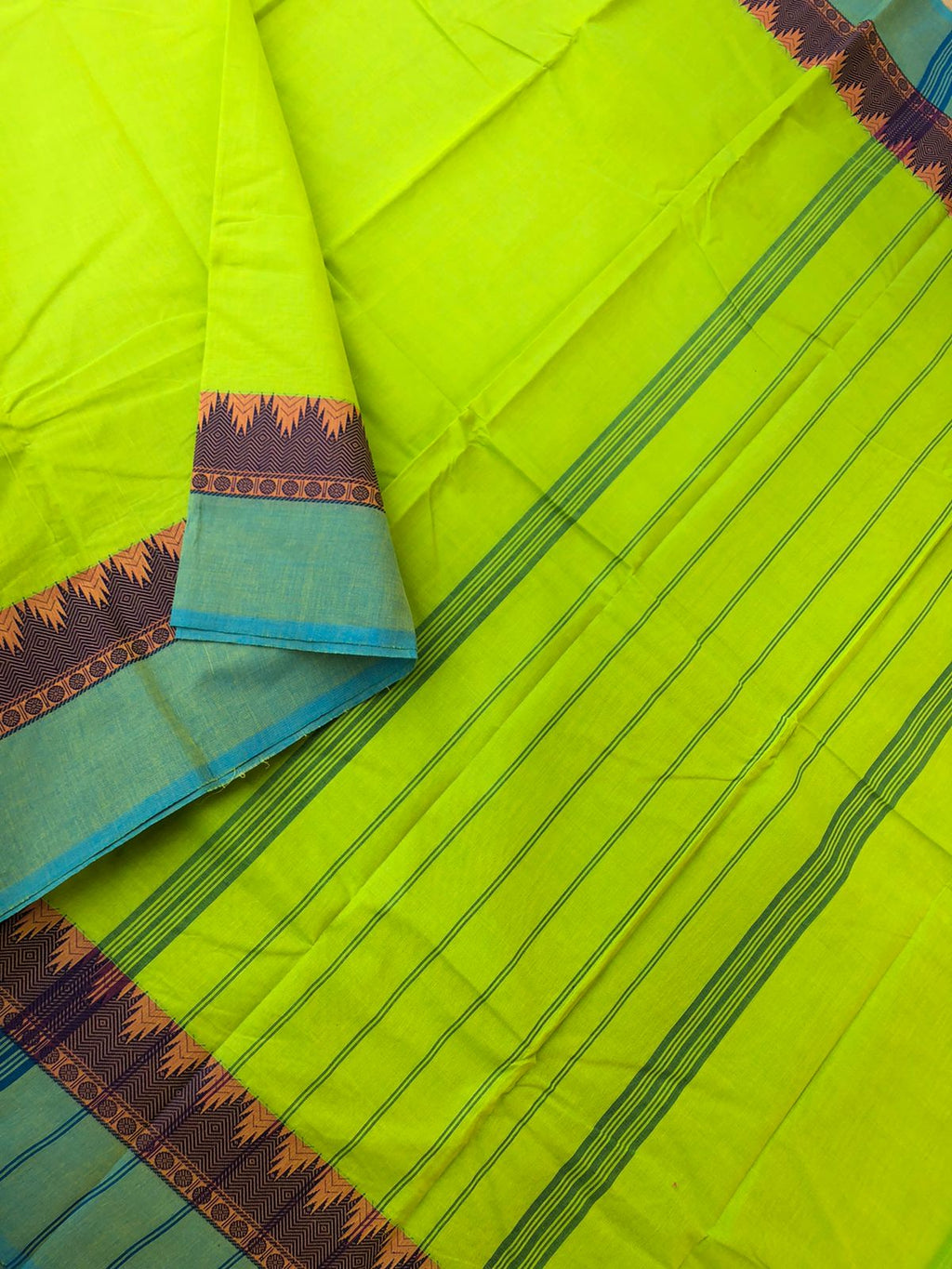 Classic Chettinad - electric green and Thalampoo