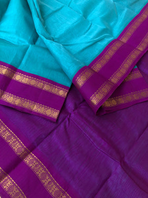Korvai Silk Cotton - blue and violet