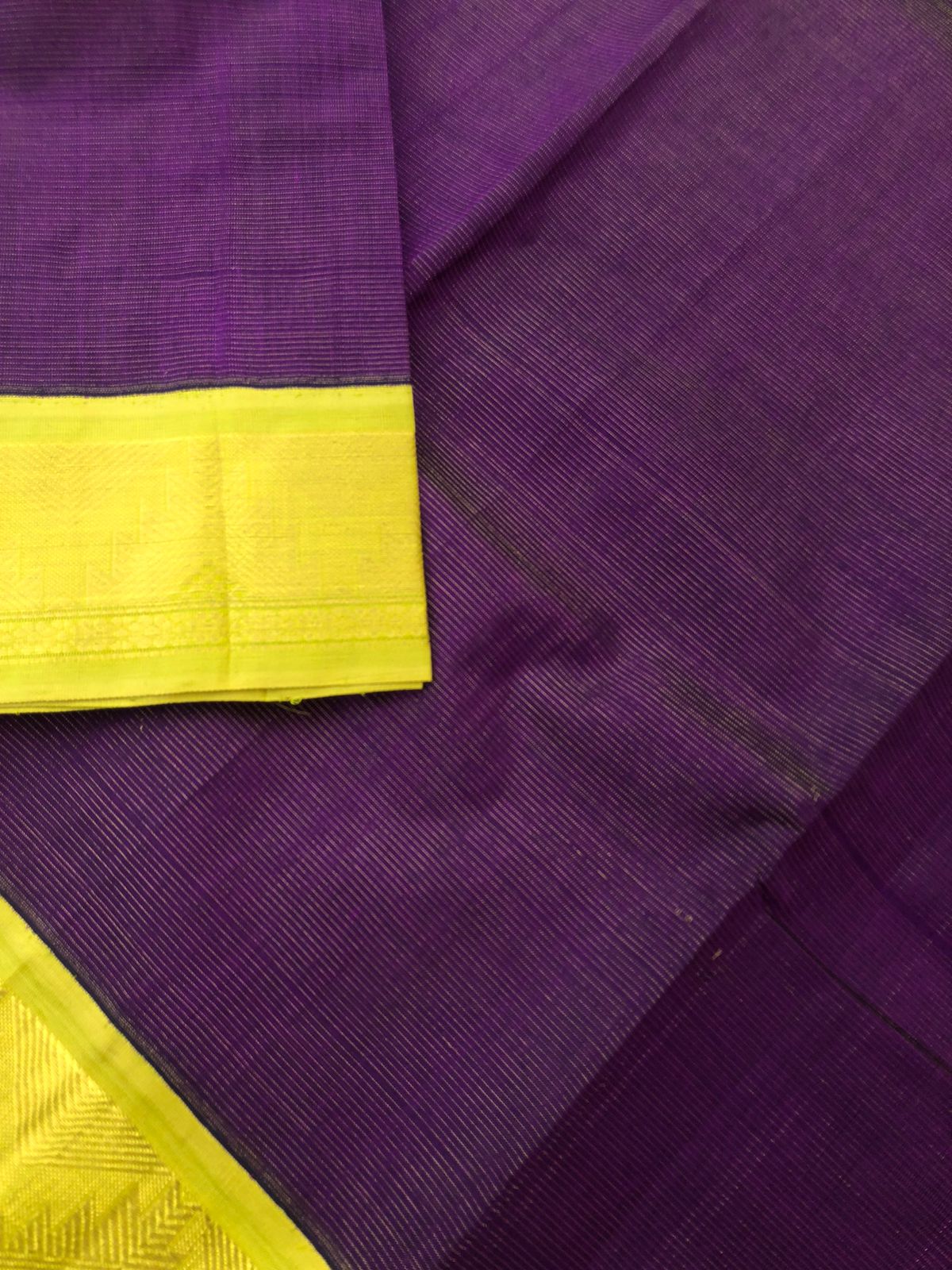 Korvai Silk Cotton - deep purple and sampangi Vairaoosi
