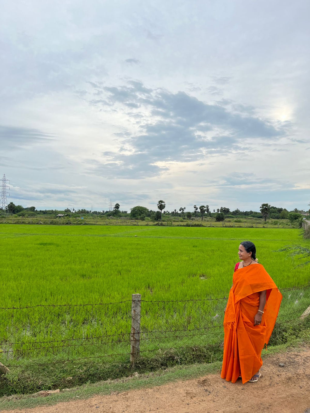 7 to 11 - Beauty of full plain kanchi cotton - stunning orange