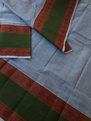 Divinely Woven Kanchi Cottons - ash grey with algae