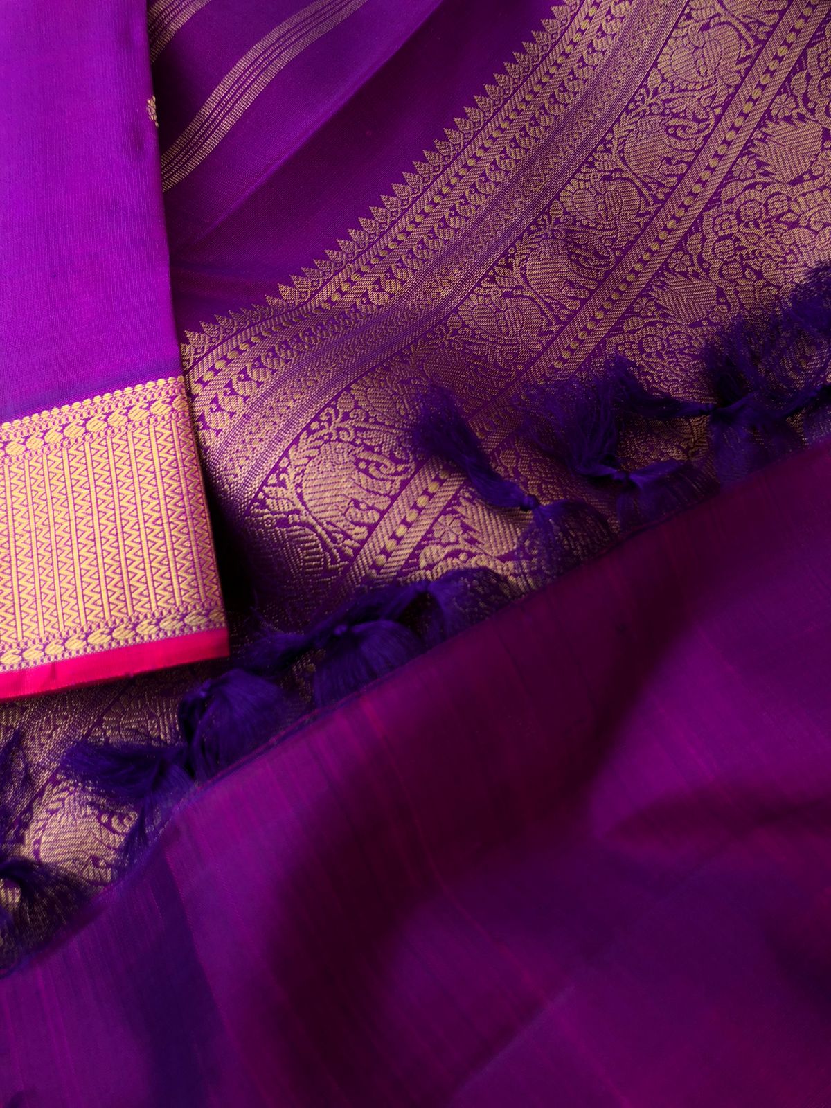 Festive Edits on Kanchivaram - the most beautiful vada malli purple with gorgeous intricate woven pallu with kamalam buttas over the body