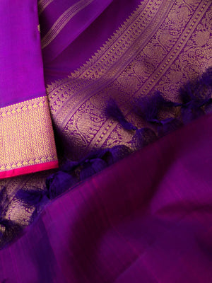 Festive Edits on Kanchivaram - the most beautiful vada malli purple with gorgeous intricate woven pallu with kamalam buttas over the body
