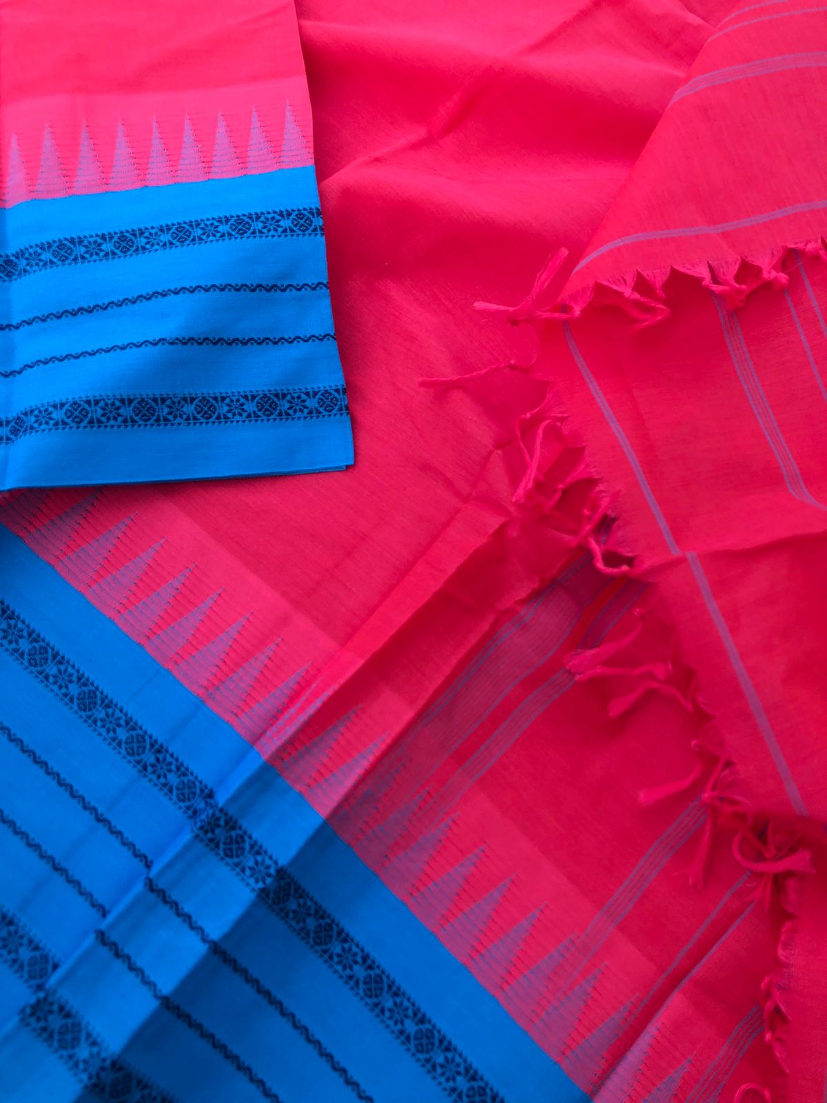 Korvai Stories - burnt pink and sulphate blue